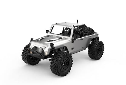 Helidirect MJX H12Y+ 1/12 Scale RC Car High-Torque 3650 Brushless BLDC Motor Aluminum Shell 12km/h 4WD RC Rock Crawler Off-Road All Terrain Model for Adults (Silver (H12Y+)) - color: Silver (H12y+)