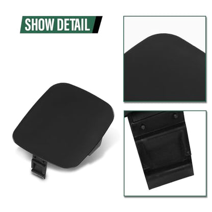 LQI Front Bumper Tow Hook Eye Cover Pair Fit LX RX400h 2006-2008 | 52128-48901，52127-48903, 5212848901，5212748903 Black Left and Right - size: Front | Fit LX RX400h 2006-2008
