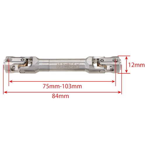 MEUS RACING Universal Driveshaft for SCX10 SCX10 II Wraith TRX4 1/10 RC Crawler Upgrades Parts, 75-103mm - size: 75-103mm