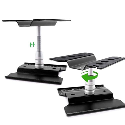CNC Aluminum Alloy RC Car Work Stand Repair Workstation 360 Degree Rotation Lift Or Lower for 1/8 1/10 1/12 Scale Cars Trucks Buggie (Black)