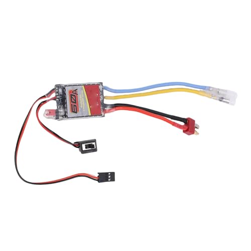 60A ESC Brushed Electronic Speed Controller, Fit for 540 550 380 370 RC Car Boat Motor, T Plug ESC for 1/16 1/12 /10 Electric RC Vehicles & Crawlers
