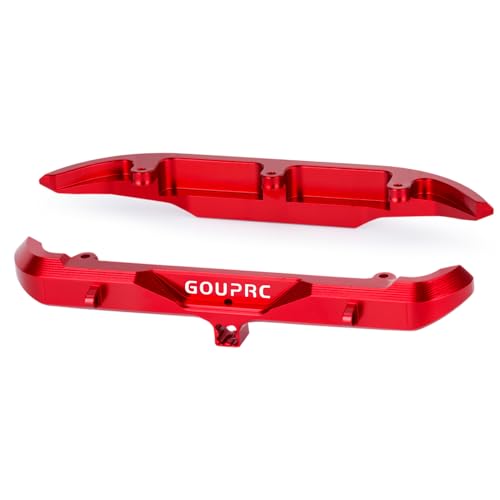 GOUPRC Aluminum Alloy RC Front & Rear Bumper for Axial SCX30 Bronco C10 1/30 RC Crawler Car Upgrade Replacement Parts - color: Red