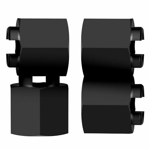 4PCS/Set Aluminum RC Car Wheel Hubs Adapters for Redcat Ascent 1/18th RC Crawler Car Upgrades (Black) - color: Black