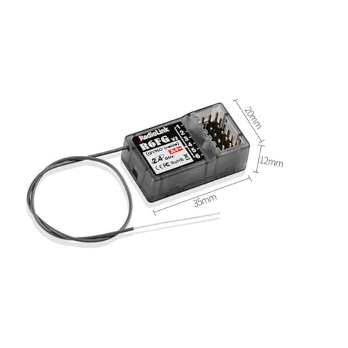 R6FG 2.4Ghz 6CH Gyro RC Receiver for RC6GS RC4GS RC4G Radiolink Transmitter Replacement