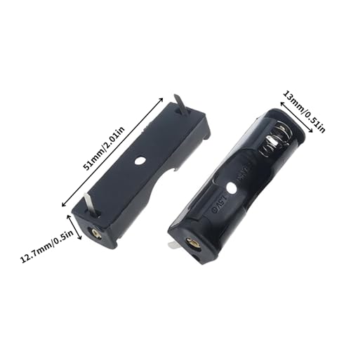 8Pcs Battery Holder with Solder Lugs for 1 Slot AAA, Single 1.5V AAA Battery Case with Solder Lugs for DIY Electronics Projects, Black Plastic Cell Box (1AAA Solder Lug) - color: 1AAA solder lug