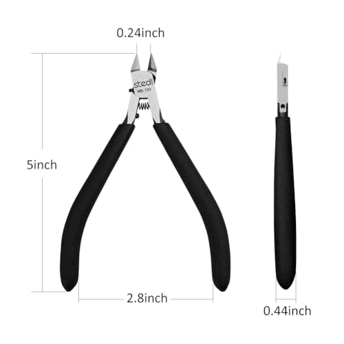 stedi Model Nippers Ultra Thin Single Edge for Plastic Model Kits | Hobby Nippers,Gunpla Nippers,Gunpla Building,Model Assembly,High Hardness Blade,Model Cutter - style: Single-edged (Black_for Professionals)