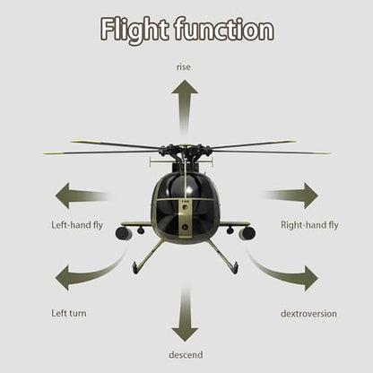 Remote Control Helicopter, C189 MD500 RC Helicopter Model, 1/28 Scale 4CH Single-Rotor Helicopters with 6-Axis Gyro and Brushless Motor, 2.4GHz RC Aircraft for Adults, 2 Batteries (Black) - color: Black