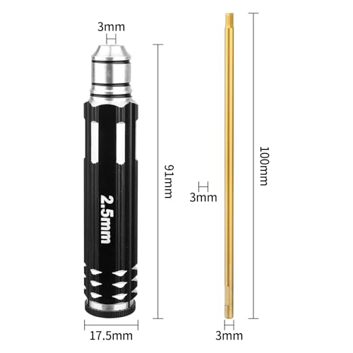 4PCS RC Hex Screwdriver Hex Drivers 1.5mm 2.0mm 2.5mm 3.0mm with Cross Wrench RC Hobby Tool Set for RC Car Airplane Boat 3D Printer