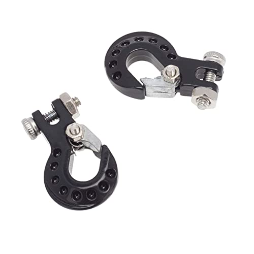 RC Crawler Winch Hooks, Metal Trailer Tow Hook for 1/10 RC Car SCX10 Tamiya CC01 D90 D110 TF2 TRX4 Accessories (B, Black) - color: B, Black