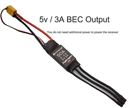 FLYCOLOR EDF 64mm 3500KV 4S RC Jet Airplane 11 Blades Ducted Fan with RC Brushless Motor with ESC 50A(2~4S) Balance Tested - size: 64MM EDF, style: With 50A ESC