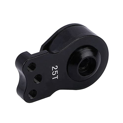 DJX Aluminum 25T Servo Saver 3 Holes Adjustable Hi-Torque Servo Horn for 1/8 1/10 Remote Control Car Boat (Black) - color: Black