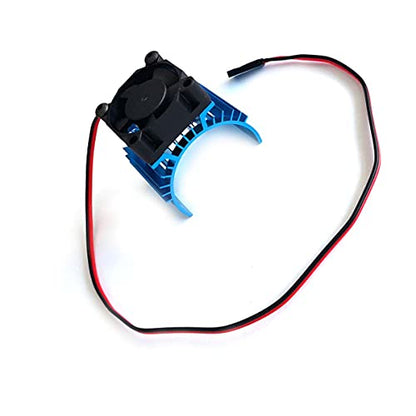 DEVMO Alloy Heat Sink Heatsink with 5V Cooling Fan for 1/10 Car 540 550 3650 Size Brushless Engine Motor Remote Control Car Truck Buggy Crawler Blue