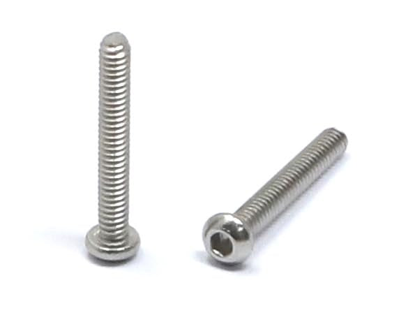 iexcell 100 Pcs M2 x 14mm Thread Pitch 0.4 mm Stainless Steel 304 Hex Socket Button Head Cap Screws Bolts Kit - size: M2 x 14mm