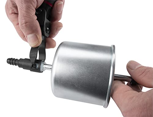 Performance Tool W83116 Multi Angle Quick Connector Clip Tool | Automotive fuel line and electrical connector removal. Spring loaded jaws. 90 degree flexing cushion grip
