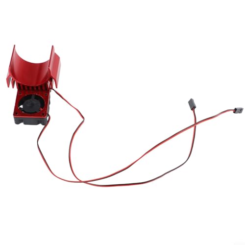 Aluminum RC Motor Heat Sink with Dual 30mm Cooling Fans 1: 10 Cars Compatible Having 540 550 Brushed 3650 3660 Brushless Motors Red(Red) - color: Red
