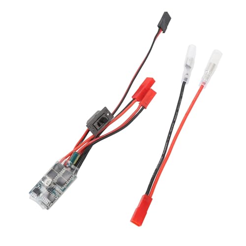 Alomejor RC Brushed Motor ESC, 2 Way ESC for 030, 050, 180, 370 Brushed Motor with Brake for 1/16 1/18 1/24 Car