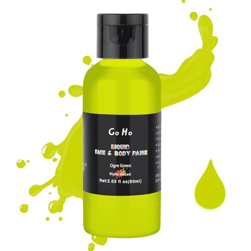 Go Ho Ogre Green Face Body Paint,Ogre Green Makeup Water Based Face Paint and Body Paint for Airbrush Makeup Special FX, Cosplay, and Halloween Make up - color: Ogre Green
