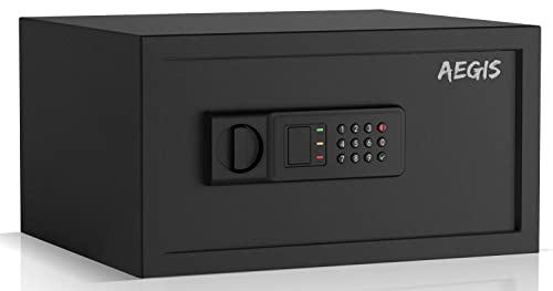 AEGIS 1.2 CuFt Digital Safe for Laptop and Documents, Home and Office | Electronic Keypad Lock Security Box with override keys, pre-drilled mounting holes, solid steel construction - size: 1.2 Cubic Feet, style: Digital Keypad