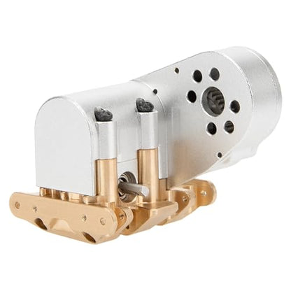 MEUS RACING SCX30 Transmission Assembled Gearbox with Brass Skid Plate for Axial SCX30 1/30 RC Crawler (Silver) - color: Silver