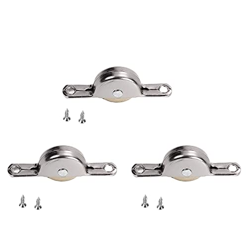 Heyiarbeit 5Pcs 1.1inch Dia Stainless Steel Electroplating Single Wheel Sliding Door Window Pulley Silver Tone,Golden - color: Silver&Gold(5Pcs), size: 1-1/9" / 28mm Dia