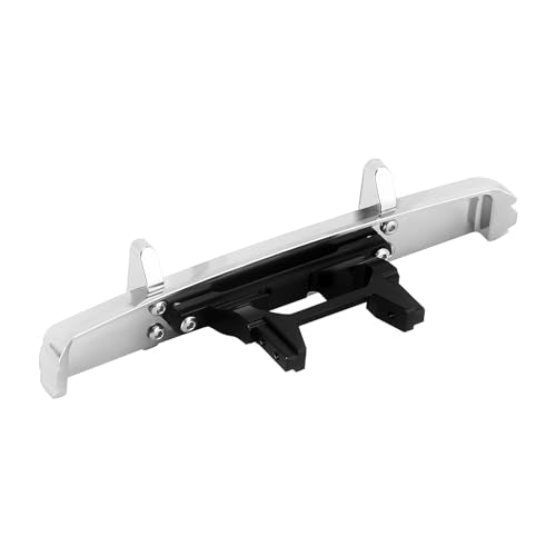 INJORA 33g CNC Aluminum Front Bumper with Dual Exhaust for 1/18 RC Crawler TRX4M High Trail F150 Upgrade - size: Front