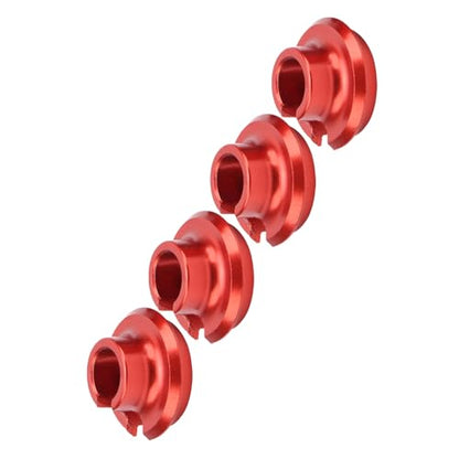 RC Spring Retainers, Durable Shock Cups Upgrade for Smooth Ride, 4Pcs Red Set for 1/10 Scale RC Cars Off-Road Racing and Hobbyist Maintenance