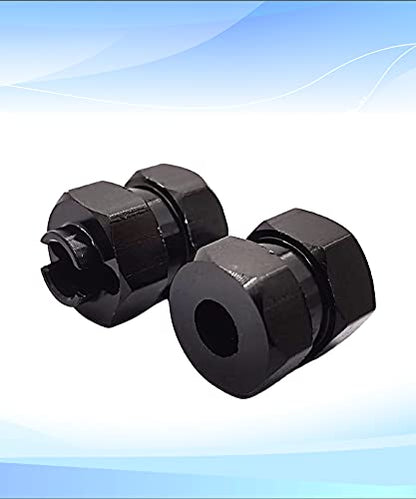 Aluminum 7mm Extended Hex Wheel Hubs for 1/24 SCX24 RC Crawler | 9.5mm Offset Extension 4Pcs Hex Drive Adapter CNC Machined High Strength Easy To Install - size: Black