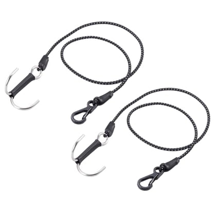 2PCS 1/10 RC Crawler Kinetic Winch Strap Elastic Force Escape Rope with Rescue Trailer Hook 20 Inch RC Tow Truck Escape Rope for Axial SCX10 TRX4 Upgrade Parts