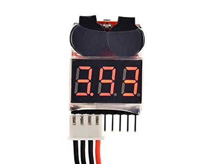 Replacement Part For 4 Pcs X 2 In 1 RC 1-8s Lipo/Li-ion/LiMn/Li-Fe Battery Checker With Low Voltage Buzzer Alarm And LED Indicator