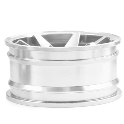 REDSPIDER • 1/10 RC Drift Wheels Rims 12mm Hex Alloy Aluminum for 1:10 Scale Rally Racing Car Tires Tamiya TT01 TT02 XV01 TA06 A959 PTG2 HPI KYOSHO HSP PTG2 Touring Street Tyres 4PCS (Silvery) - color: Silvery