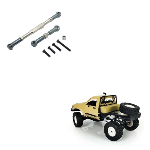 Front Rear Drive Shaft for WPL C14 B1 B14 B16 B24 B26 Steering Tie Rod Set for 1/16 rc Car Crawler Part 2pcs Metal Linkage Servo Link(Gray) - color: Gray