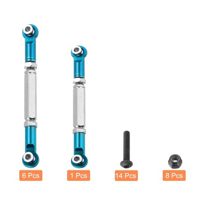 MECCANIXITY Adjustable Turnbuckles Camber Link Linkages Aluminum Alloy RC Car Steering Pull Rod Servo Linkages Tie Rod for 2WD 1/10 RC Car Crawler（Blue） - color: Blue