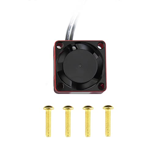 Lifehead 28000RPM Motor and ESC Cooling Fan Cooler RC Aluminum Cooling Fan for RC car 1/8 1/10 1/12 Scale 540 550 and Other Brushed/brushless Motors (red + Gold) 30 * 30mm - color: Red (30*30*10mm)