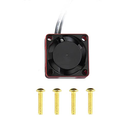 Lifehead 28000RPM Motor and ESC Cooling Fan Cooler RC Aluminum Cooling Fan for RC car 1/8 1/10 1/12 Scale 540 550 and Other Brushed/brushless Motors (red + Gold) 30 * 30mm - color: Red (30*30*10mm)