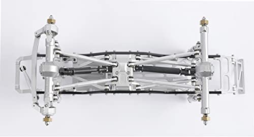 Aluminum Alloy Suspension Rod Links Set for Axial SCX24 C10 1/24 RC Crawler Car Upgrade Parts (Silver) - color: Silver