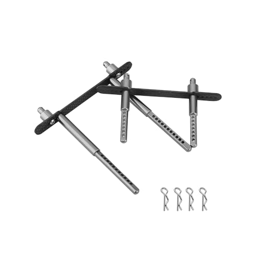 Body Post Mounts Metal Front and Rear Shell Column for Axial SCX10 II 90046 90047 1/10 RC Crawler Car Upgrade Parts (Black) - color: Black