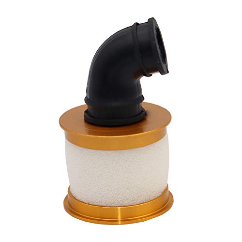 TreehobbyRC Air Filter Aluminum Capped w/Element Sponge 04104 Nitro Engine Parts Compatible with RC 1/10 HSP traxxas Himoto Redcat Nitro Truck Buggy (Gold)