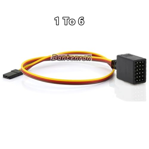 RC JR Style Servo Splitter Cable,1 Male to 2 3 4 5 6 Female Y Harness Leads Y Splitter Lead Wire for 1/8 1/10 1/24 Crawler Truck Car Airplane Drone Receiver Servo ESC (1 Male to 6 Female) - style: 1 Male to 6 Female