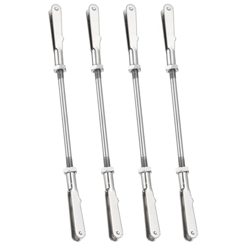 MECCANIXITY 4 Pcs Metal Clip Pushrod Connector Linkage, 304 Stainless Steel M3 Threaded Rod with Metal Clip for RC Plane Fixed Wing Aircraft DIY Models Parts, 109mm/4.29" - size: M3 x 109mm