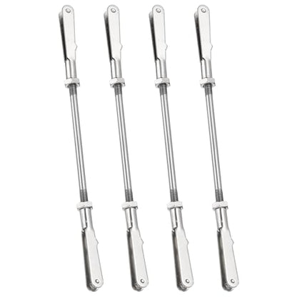 MECCANIXITY 4 Pcs Metal Clip Pushrod Connector Linkage, 304 Stainless Steel M3 Threaded Rod with Metal Clip for RC Plane Fixed Wing Aircraft DIY Models Parts, 109mm/4.29" - size: M3 x 109mm