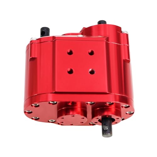 2-Speed 48P Transfer Case Transmission Gearbox with Steel Gears Ratio 1.8:1/0.7:1 for 1/10 RC Crawler Axial SCX10 90046 D90 (Silver) - color: Silver