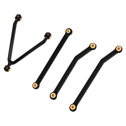 Aluminum High Clearance Suspension Links for Axial SCX24 AXI00001 C10 AXI00002 Jeep 1/24 RC Crawler Car Upgrades (Black) - color: Black