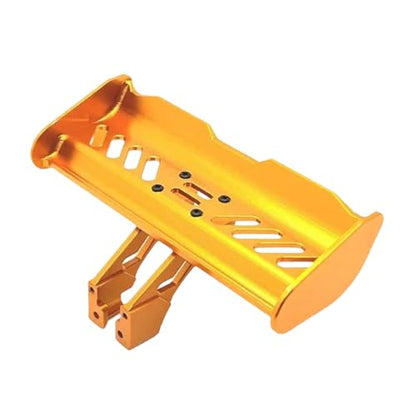 RC Tail Wing Aluminum Tail Wing Rear Spoiler Sturdy 1:14 1:12 Modification Tail Wing Bracket for 144001 124019 144016 4001R, Gold - color: Gold