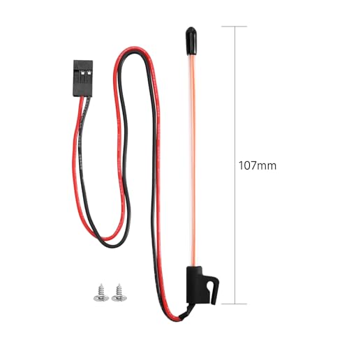 INJORA 2PCS LED Whip Light Side Fixed for 1/18 SCX24 1/24 RC Crawlers(Red) - color: Red