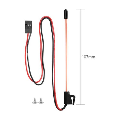 INJORA 2PCS LED Whip Light Side Fixed for 1/18 SCX24 1/24 RC Crawlers(Red) - color: Red