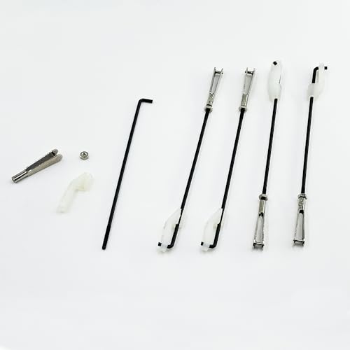 5PCS RC Airplane Metal Clevis with Connecting Rod Pushrod and Swing Keeper for DIY RC Plane Fixed Wing Parts Model Plane Aircraft Connection Accessories (M2x90mm) - size: M2x90mm