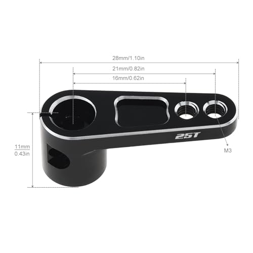 2Pcs CNC Aluminum 25T Servo Horn 25 Teeth Motor Steering Arm | Fit for Futaba Savox Power HD/Replacement for 1/8 1/10 RC Off-Road Crawler Drift Racing Car