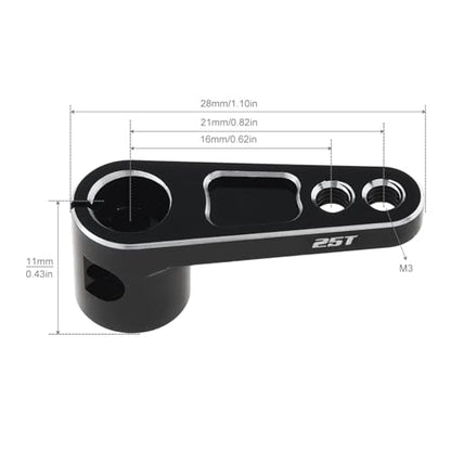 2Pcs CNC Aluminum 25T Servo Horn 25 Teeth Motor Steering Arm | Fit for Futaba Savox Power HD/Replacement for 1/8 1/10 RC Off-Road Crawler Drift Racing Car