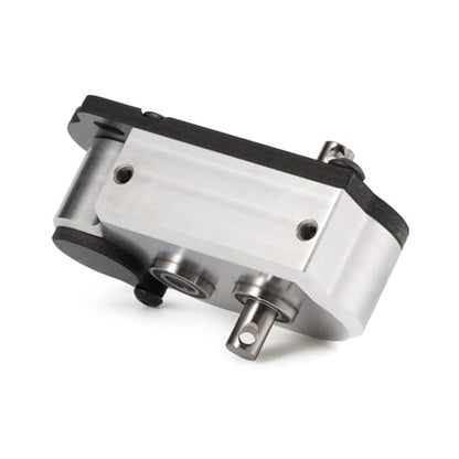 Straight Axle Transmission NOD Tiny Gearbox with Adapter Plate, Silver | 4:1 Low Gear Ratio, with 48P 44T Spur Gear, Fit for Axial AR44 AR45 AR60 Enduro Vanquish F9 F10 - color: Silver
