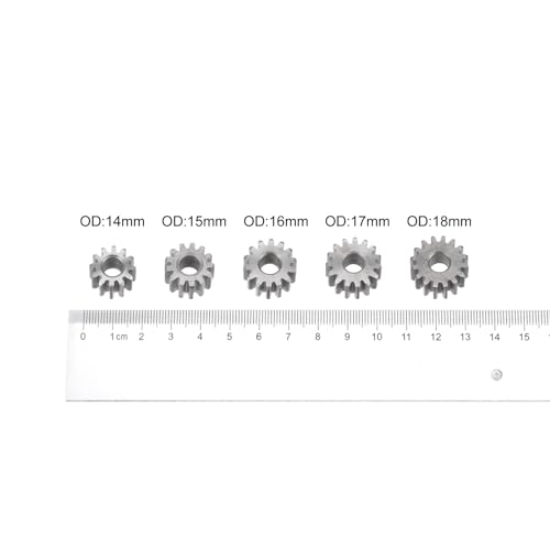 HARFINGTON Straight Spur Gear 6mm Bore 12T Mod-1 Hardened 45# Steel Spur Diff Differential Motor Gear RC Car Replacement Parts - style: 12T